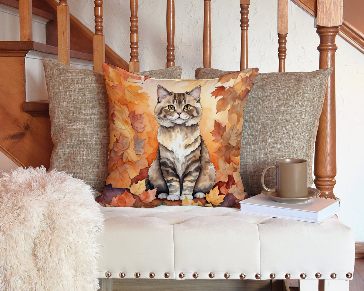 Caroline's Treasures Selkirk Rex Cat in Fall Leaves Throw Pillow Machine Washable, Indoor Outdoor Decorative Pillow for - image 3