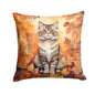 Caroline's Treasures Selkirk Rex Cat in Fall Leaves Throw Pillow Machine Washable, Indoor Outdoor Decorative Pillow for