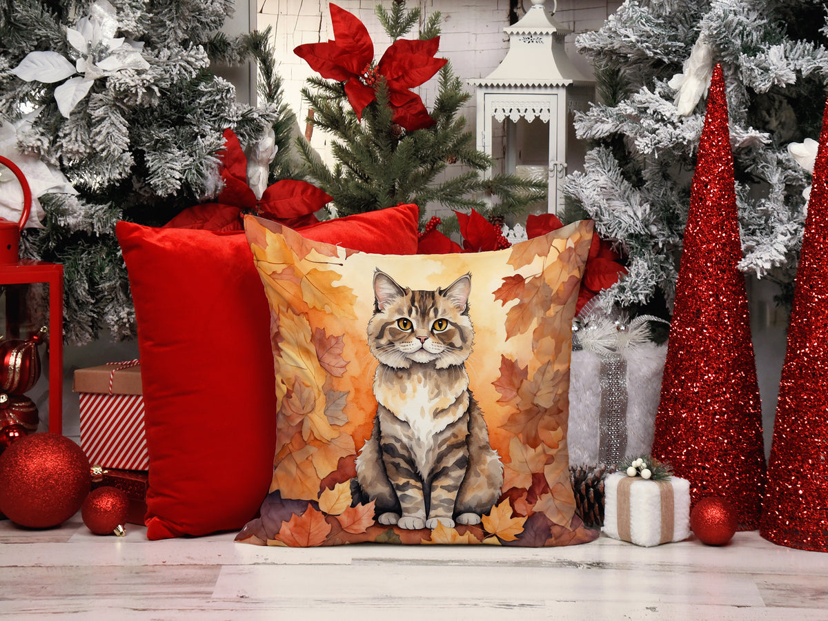 Caroline's Treasures Selkirk Rex Cat in Fall Leaves Throw Pillow Machine Washable, Indoor Outdoor Decorative Pillow for - image 7