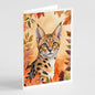 Caroline's Treasures Serengeti Cat in Fall Leaves Greeting Cards Pack of 8 Blank Cards with Envelopes Whimsical A7 Size