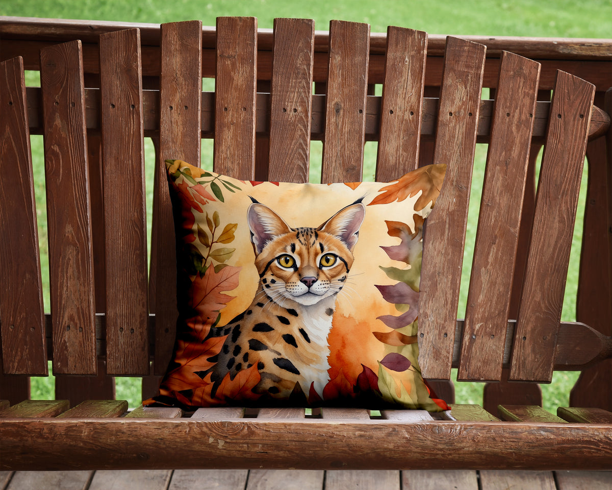 Caroline's Treasures Serengeti Cat in Fall Leaves Throw Pillow Machine Washable, Indoor Outdoor Decorative Pillow for - image 2