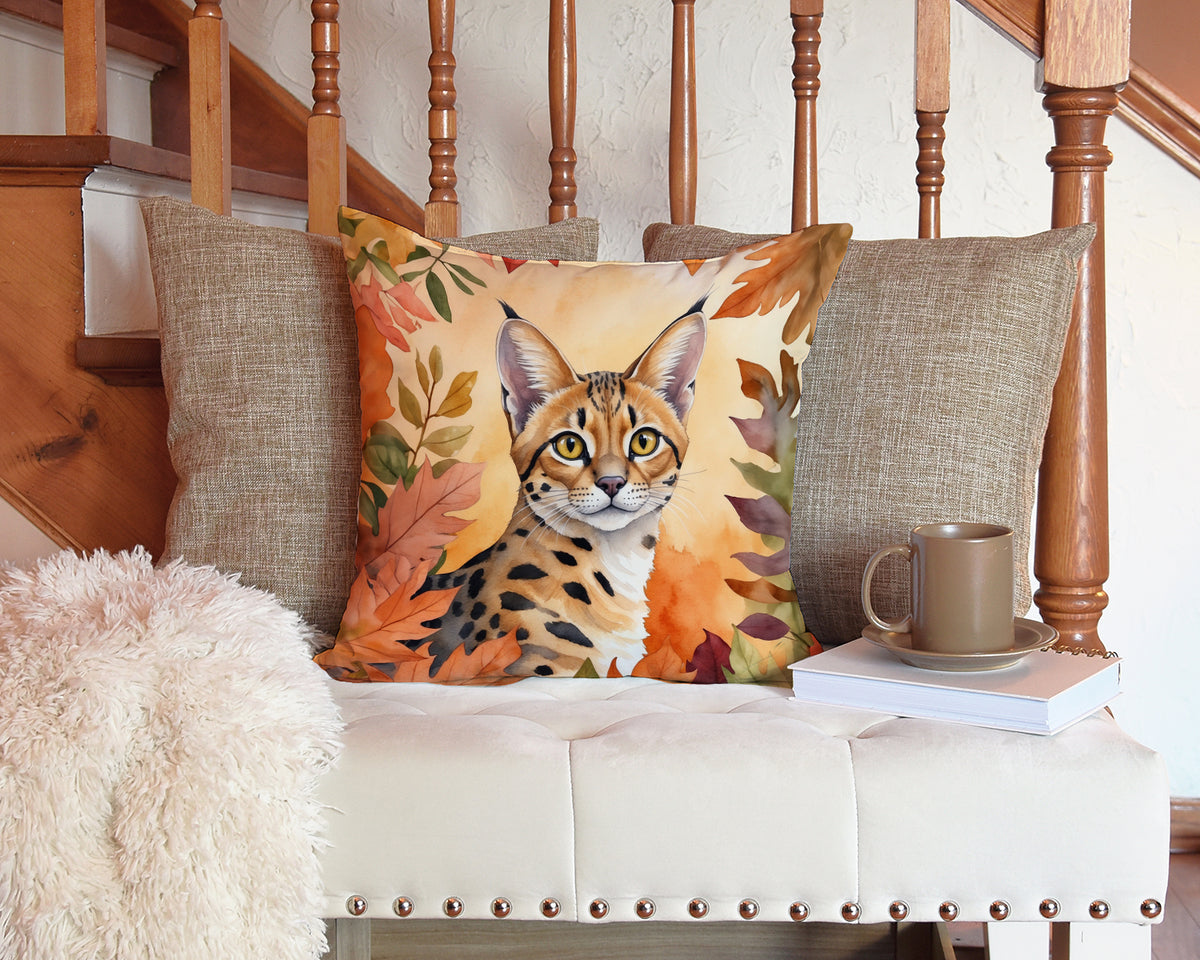 Caroline's Treasures Serengeti Cat in Fall Leaves Throw Pillow Machine Washable, Indoor Outdoor Decorative Pillow for - image 3