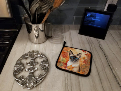 Caroline's Treasures Siamese Cat in Fall Leaves Pair of Pot Holders Kitchen Heat Resistant Pot Holders Sets Oven Hot - image 3