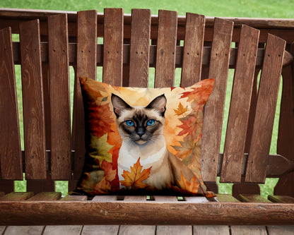Caroline's Treasures Siamese Cat in Fall Leaves Throw Pillow Machine Washable, Indoor Outdoor Decorative Pillow for - image 2