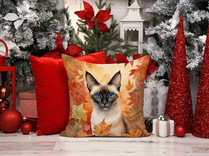 Caroline's Treasures Siamese Cat in Fall Leaves Throw Pillow Machine Washable, Indoor Outdoor Decorative Pillow for - image 6
