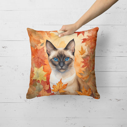 Caroline's Treasures Siamese Cat in Fall Leaves Throw Pillow Machine Washable, Indoor Outdoor Decorative Pillow for - image 2