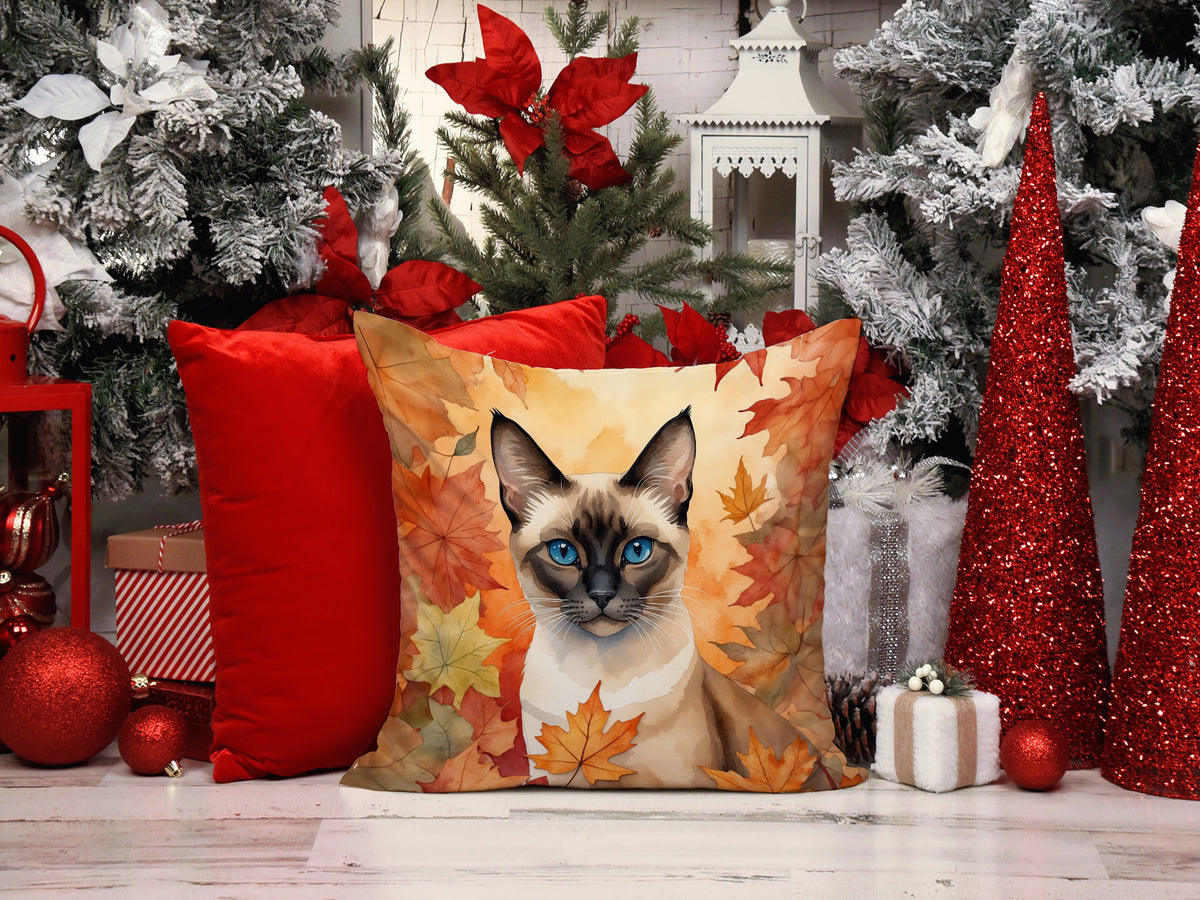 Caroline's Treasures Siamese Cat in Fall Leaves Throw Pillow Machine Washable, Indoor Outdoor Decorative Pillow for - image 7