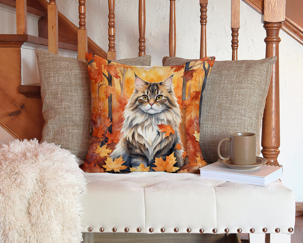 Caroline's Treasures Siberian Cat in Fall Leaves Throw Pillow Machine Washable, Indoor Outdoor Decorative Pillow for - image 3