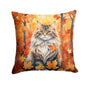 Caroline's Treasures Siberian Cat in Fall Leaves Throw Pillow Machine Washable, Indoor Outdoor Decorative Pillow for