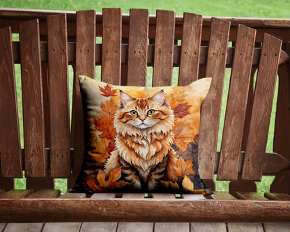 Caroline's Treasures Skookum Cat in Fall Leaves Throw Pillow Machine Washable, Indoor Outdoor Decorative Pillow for - image 2