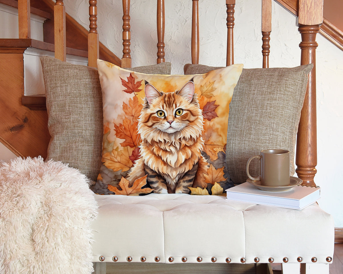 Caroline's Treasures Skookum Cat in Fall Leaves Throw Pillow Machine Washable, Indoor Outdoor Decorative Pillow for - image 3