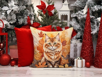 Caroline's Treasures Skookum Cat in Fall Leaves Throw Pillow Machine Washable, Indoor Outdoor Decorative Pillow for - image 6