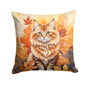 Caroline's Treasures Skookum Cat in Fall Leaves Throw Pillow Machine Washable, Indoor Outdoor Decorative Pillow for