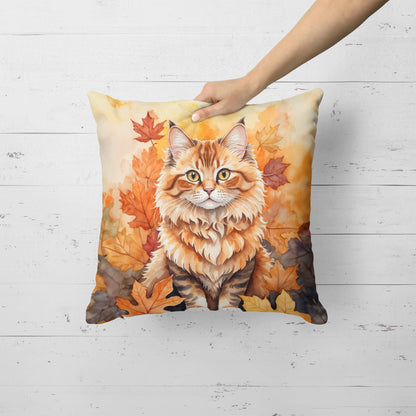 Caroline's Treasures Skookum Cat in Fall Leaves Throw Pillow Machine Washable, Indoor Outdoor Decorative Pillow for - image 2