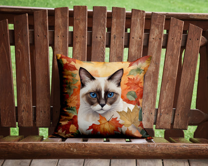 Caroline's Treasures Snowshoe Cat in Fall Leaves Throw Pillow Machine Washable, Indoor Outdoor Decorative Pillow for - image 2