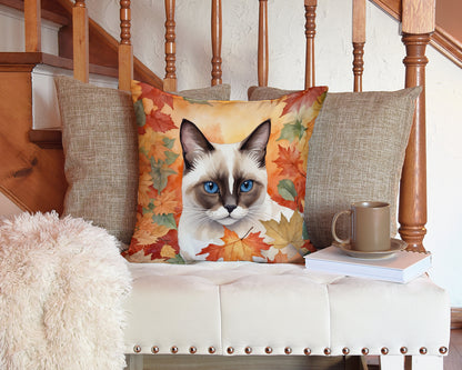 Caroline's Treasures Snowshoe Cat in Fall Leaves Throw Pillow Machine Washable, Indoor Outdoor Decorative Pillow for - image 3