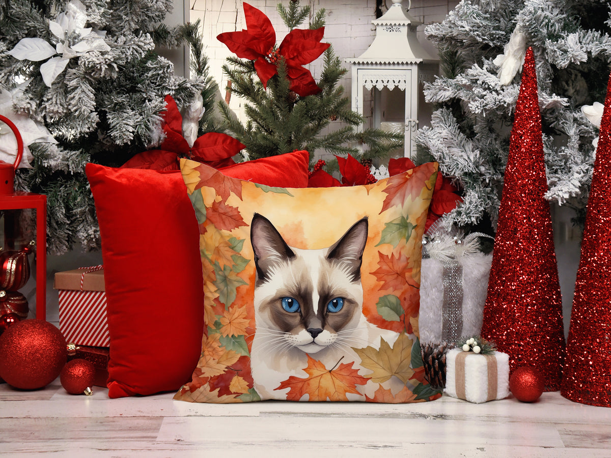 Caroline's Treasures Snowshoe Cat in Fall Leaves Throw Pillow Machine Washable, Indoor Outdoor Decorative Pillow for - image 6