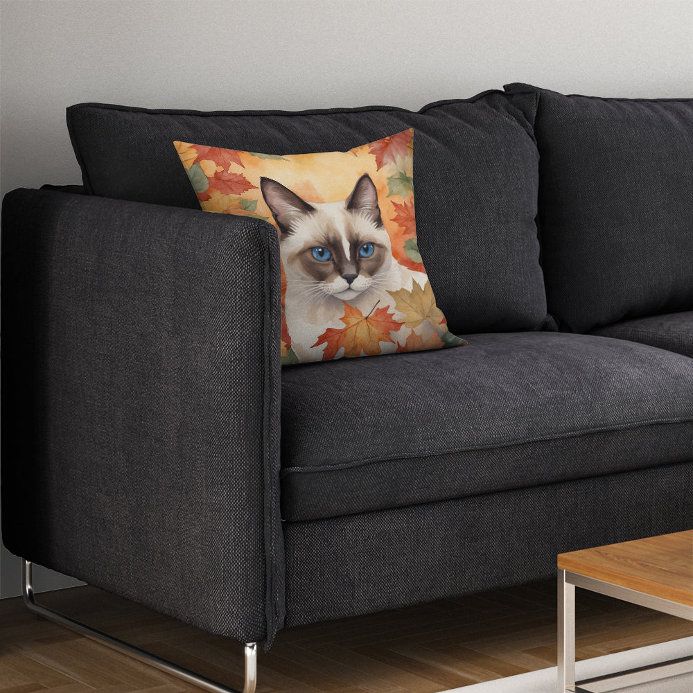 Caroline's Treasures Snowshoe Cat in Fall Leaves Throw Pillow Machine Washable, Indoor Outdoor Decorative Pillow for - image 7
