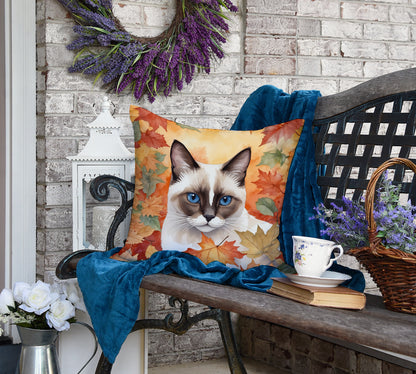 Caroline's Treasures Snowshoe Cat in Fall Leaves Throw Pillow Machine Washable, Indoor Outdoor Decorative Pillow for - image 4