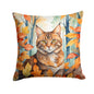 Caroline's Treasures Sokoke Cat in Fall Leaves Throw Pillow Machine Washable, Indoor Outdoor Decorative Pillow for