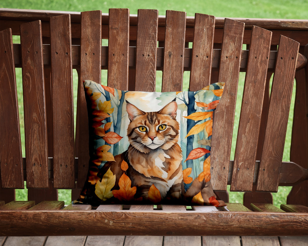 Caroline's Treasures Sokoke Cat in Fall Leaves Throw Pillow Machine Washable, Indoor Outdoor Decorative Pillow for - image 2