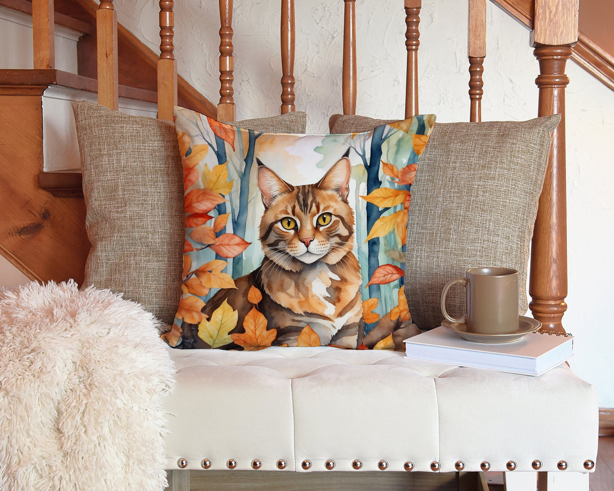 Caroline's Treasures Sokoke Cat in Fall Leaves Throw Pillow Machine Washable, Indoor Outdoor Decorative Pillow for - image 3