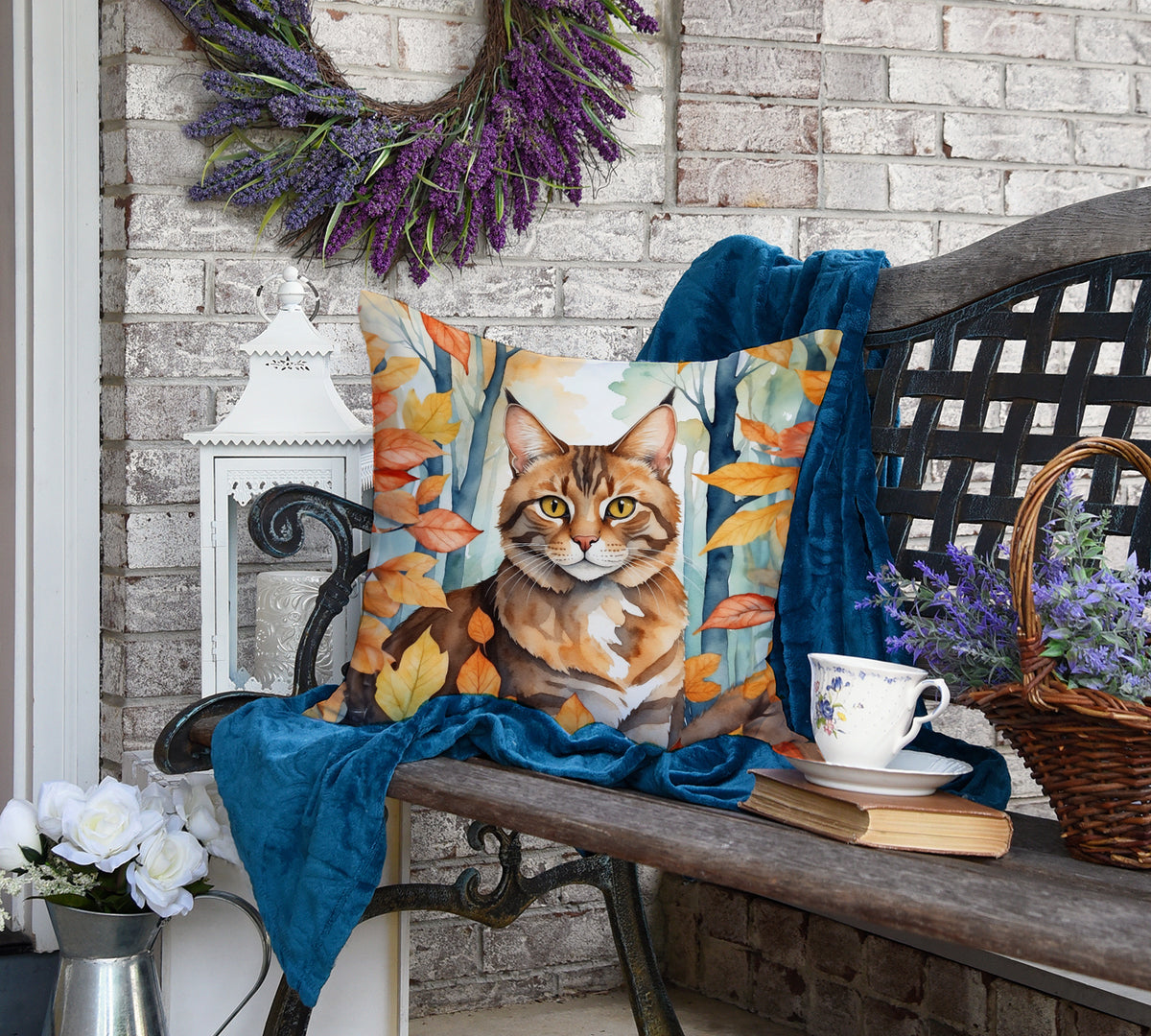 Caroline's Treasures Sokoke Cat in Fall Leaves Throw Pillow Machine Washable, Indoor Outdoor Decorative Pillow for - image 4