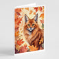 Caroline's Treasures Somali Cat in Fall Leaves Greeting Cards Pack of 8 Blank Cards with Envelopes Whimsical A7 Size