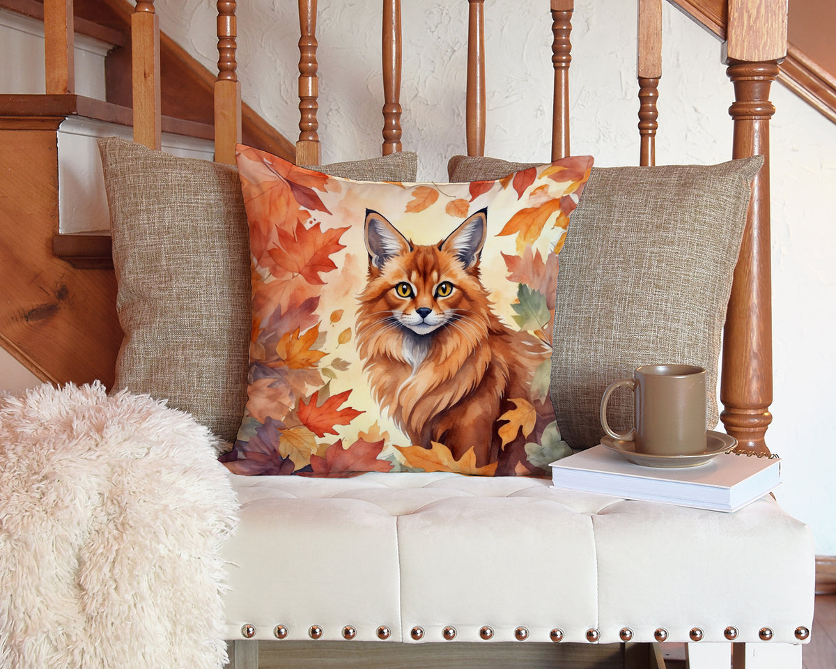 Caroline's Treasures Somali Cat in Fall Leaves Throw Pillow Machine Washable, Indoor Outdoor Decorative Pillow for - image 3