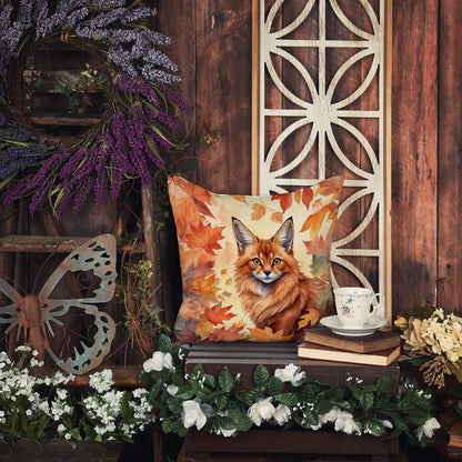 Caroline's Treasures Somali Cat in Fall Leaves Throw Pillow Machine Washable, Indoor Outdoor Decorative Pillow for - image 5