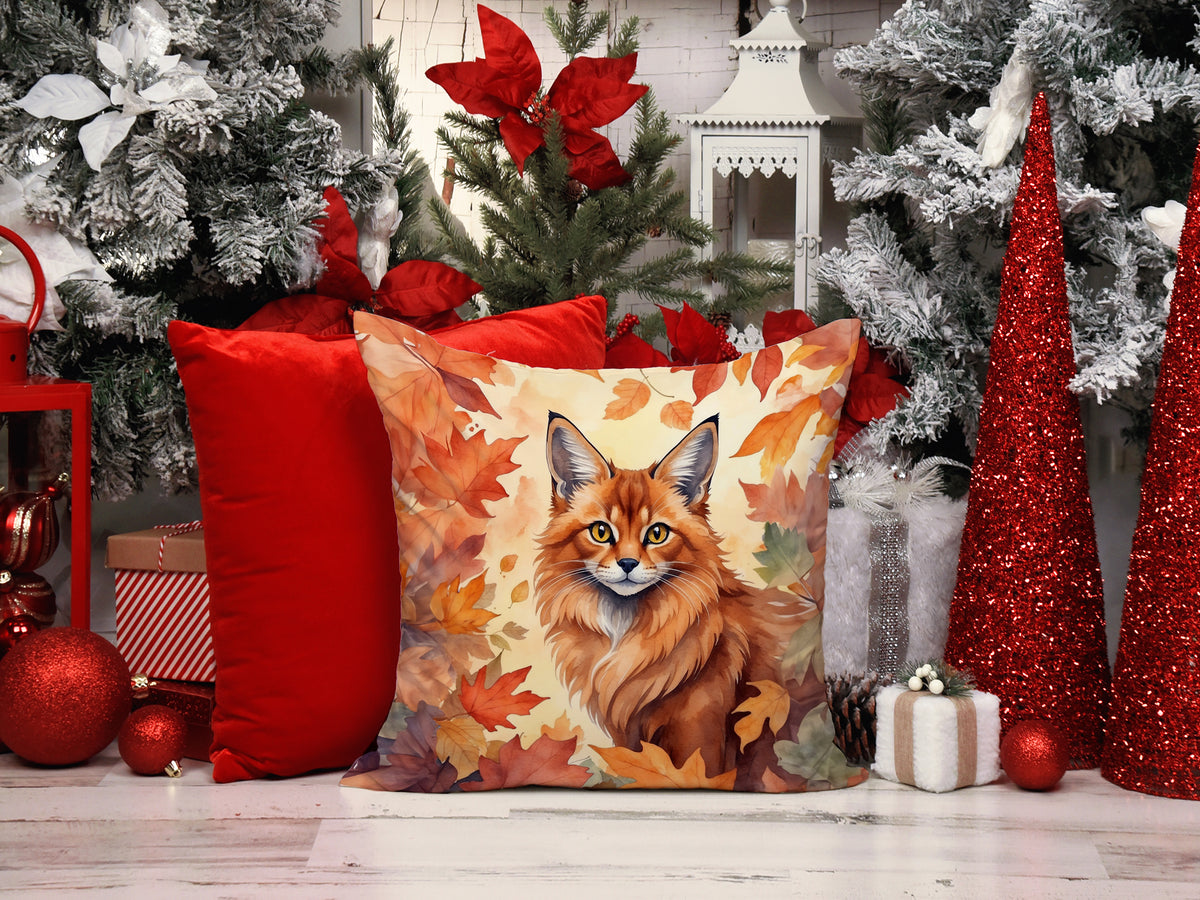 Caroline's Treasures Somali Cat in Fall Leaves Throw Pillow Machine Washable, Indoor Outdoor Decorative Pillow for - image 6