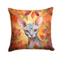 Caroline's Treasures Sphynx Cat in Fall Leaves Throw Pillow Machine Washable, Indoor Outdoor Decorative Pillow for