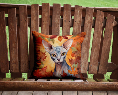Caroline's Treasures Sphynx Cat in Fall Leaves Throw Pillow Machine Washable, Indoor Outdoor Decorative Pillow for - image 2