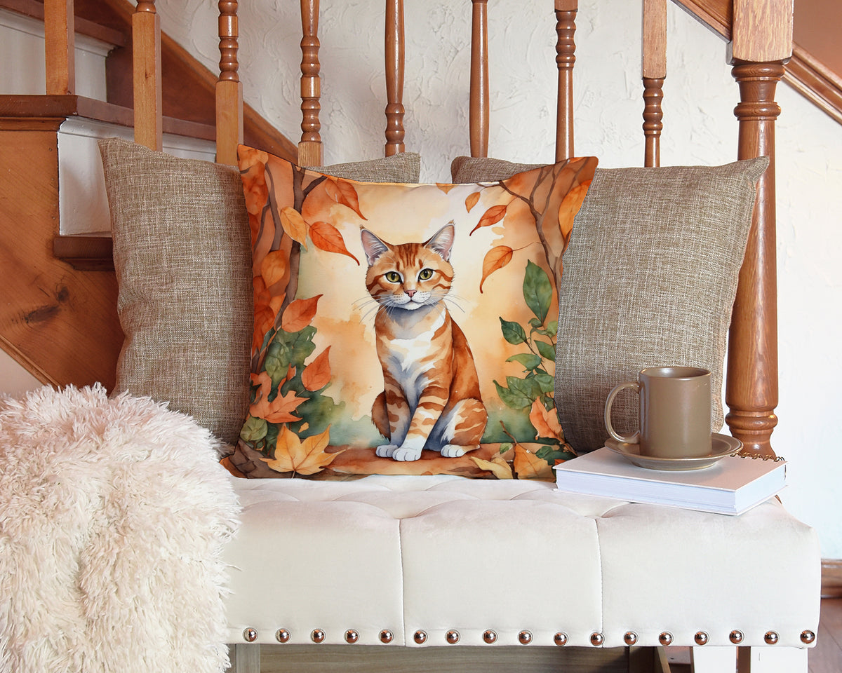 Caroline's Treasures Suphalak Cat in Fall Leaves Throw Pillow Machine Washable, Indoor Outdoor Decorative Pillow for - image 3
