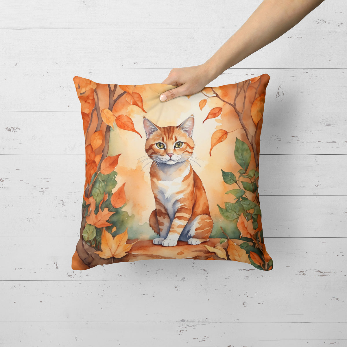 Caroline's Treasures Suphalak Cat in Fall Leaves Throw Pillow Machine Washable, Indoor Outdoor Decorative Pillow for - image 2