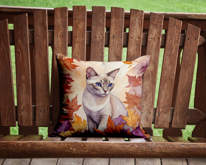 Caroline's Treasures Thai Lilac Cat in Fall Leaves Throw Pillow Machine Washable, Indoor Outdoor Decorative Pillow for - image 2