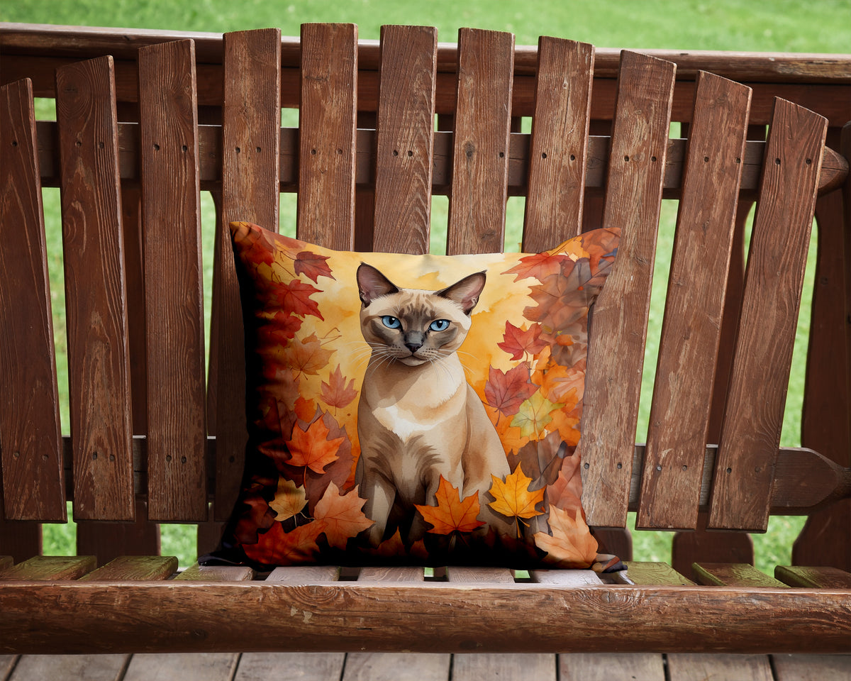 Caroline's Treasures Tonkinese Cat in Fall Leaves Throw Pillow Machine Washable, Indoor Outdoor Decorative Pillow for - image 2