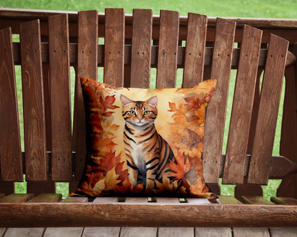 Caroline's Treasures Toyger Cat in Fall Leaves Throw Pillow Machine Washable, Indoor Outdoor Decorative Pillow for - image 2