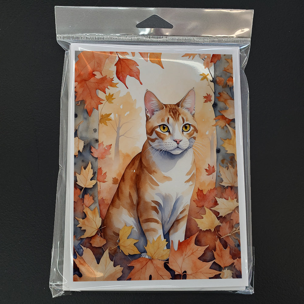 Caroline's Treasures Ural Rex Cat in Fall Leaves Greeting Cards Pack of 8 Blank Cards with Envelopes Whimsical A7 Size - image 3
