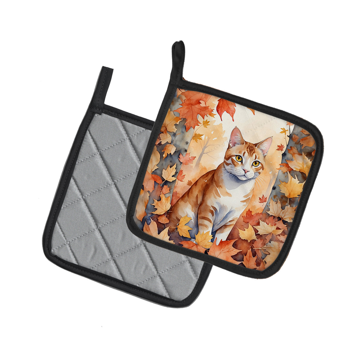 Caroline's Treasures Ural Rex Cat in Fall Leaves Pair of Pot Holders Kitchen Heat Resistant Pot Holders Sets Oven Hot - image 2