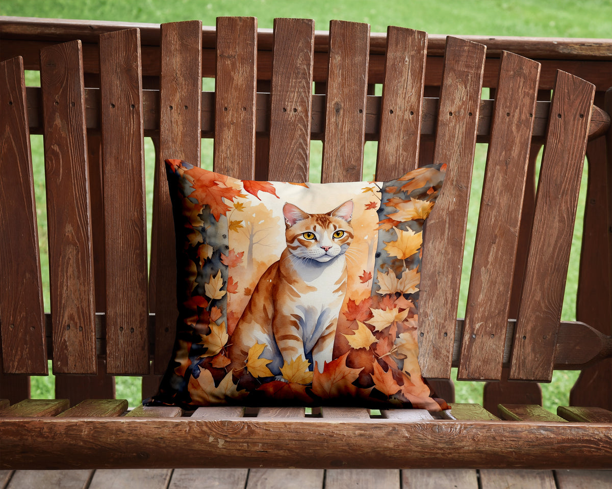 Caroline's Treasures Ural Rex Cat in Fall Leaves Throw Pillow Machine Washable, Indoor Outdoor Decorative Pillow for - image 2