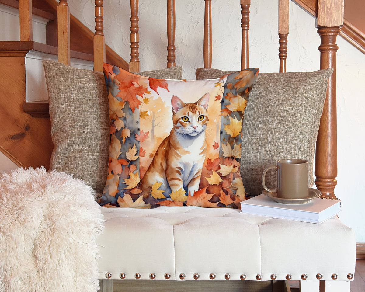 Caroline's Treasures Ural Rex Cat in Fall Leaves Throw Pillow Machine Washable, Indoor Outdoor Decorative Pillow for - image 3