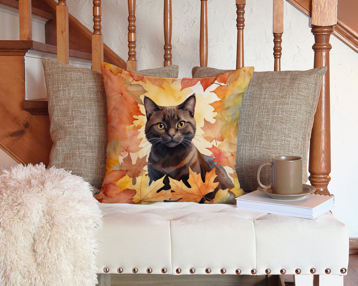 Caroline's Treasures York Chocolate Cat in Fall Leaves Throw Pillow Machine Washable, Indoor Outdoor Decorative Pillow - image 3