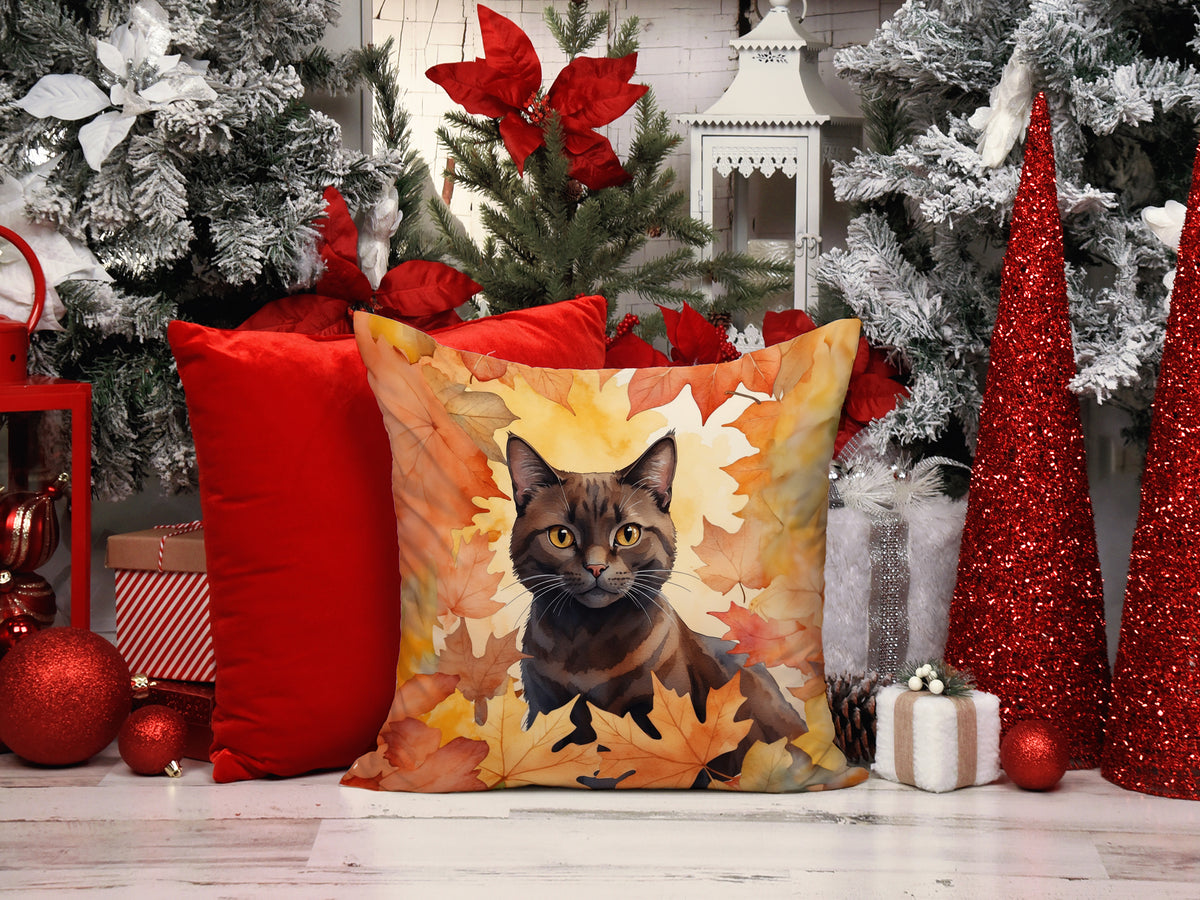 Caroline's Treasures York Chocolate Cat in Fall Leaves Throw Pillow Machine Washable, Indoor Outdoor Decorative Pillow - image 6