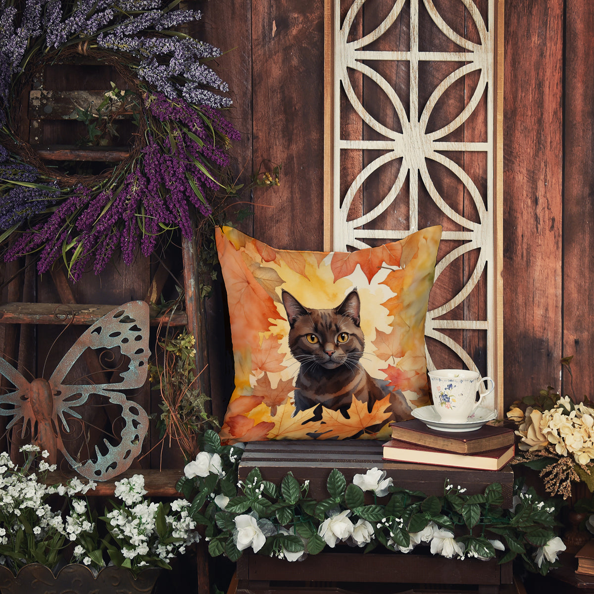 Caroline's Treasures York Chocolate Cat in Fall Leaves Throw Pillow Machine Washable, Indoor Outdoor Decorative Pillow - image 6