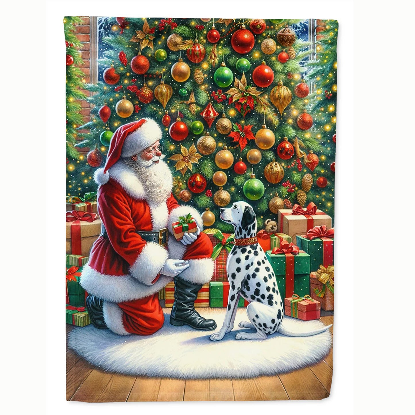 Caroline's Treasures Decorative Dalmatian and Santa Garden Flag
