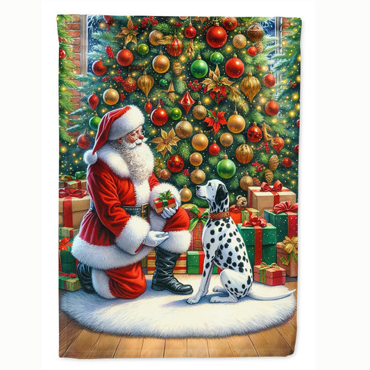 Caroline's Treasures Decorative Dalmatian and Santa Garden Flag