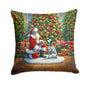 Caroline’s Treasures Dalmatian and Santa 14” x 14” Throw Pillow