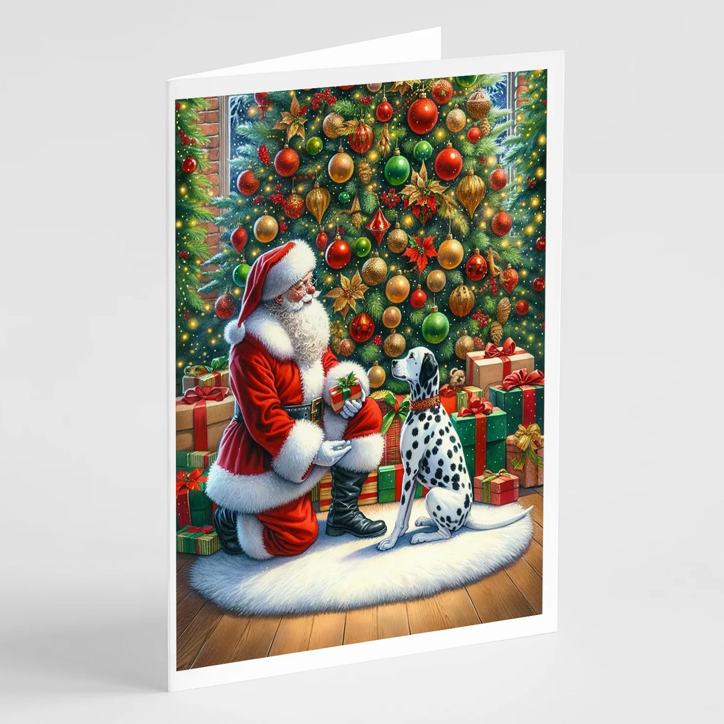 Caroline's Treasures -Dalmatian and Santa Greeting Cards -8 Pack