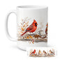 Caroline's Treasures Cardinals Morning Coffee Ceramic Coffee Mug 15 oz Decorative Large C Handle Mug Cup for Tea, Cocoa Hot Chocolate
